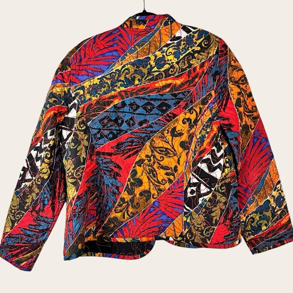 Chico's Women's Heritage Quilted Reversible Jacket Blazer Multicolor Size L - Picture 3 of 9